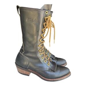 Vintage Golden Retriever Lacer Packer Western Boot Women size 7